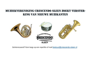 Crescendo zoekt nieuwe muzikanten