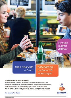 Rabo wooncafé op 1 juni bij De Deel