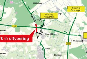 Werkzaamheden aan N376 bij Noord-Sleen