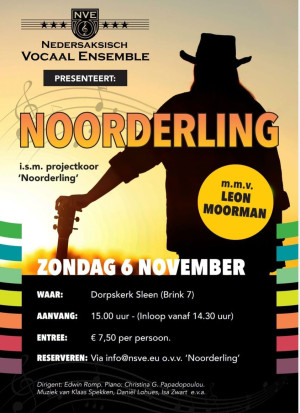 Concert 'Noorderling' op 6 november in Sleen