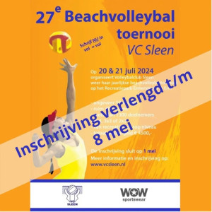 Inschrijving beachvolleybaltoernooi verlengd