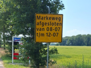 Markeweg tussen Sleen en Noord-Sleen dicht